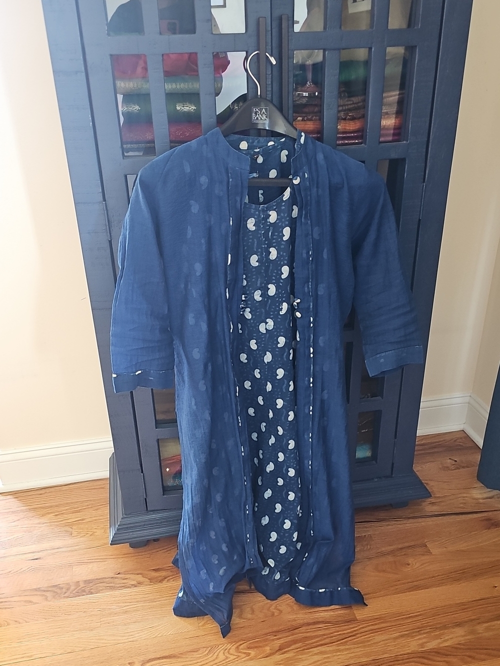 Sale* Indigo Blockprint dress with shrug